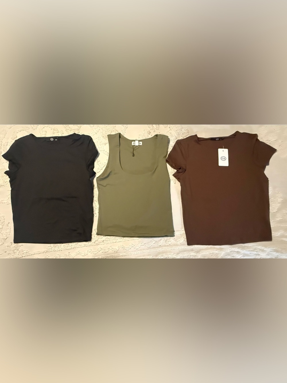 Women’s Classic Short-Sleeve Tee in Black, Olive, and Brown